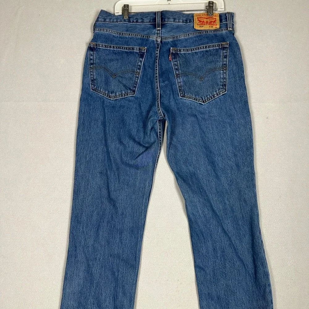 Levis 516 Jeans Mens 36X30 Blue Straight Leg Classic 5-Pocket Red Tab Denim Pant